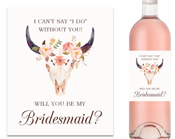 Will You Be My Bridesmaid Wine Label Bridesmaid Proposal Wine Label (FPS0010)