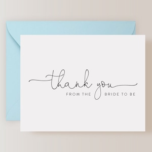 Set of Bridal Shower Thank You Cards with Envelopes (FPS0013TY)