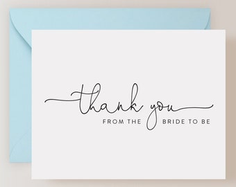 Set of Bridal Shower Thank You Cards with Envelopes (FPS0013TY)