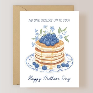 Pancake Mothers Day Card, Mom's Day Card, Cute Card for Mom - (FPSMD0003)