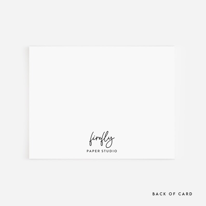 Puede incluir: Tarjeta blanca con el texto "firefly paper studio" en letra cursiva negra.
