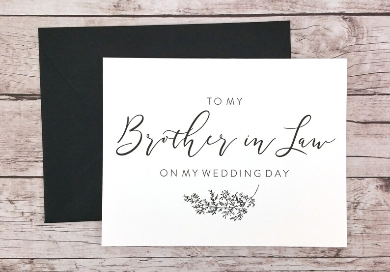 Wedding Card Brother of the Groom - FPS0062 To My Brother in Law On My Wedding Day Card Brother Card Brother of the Bride