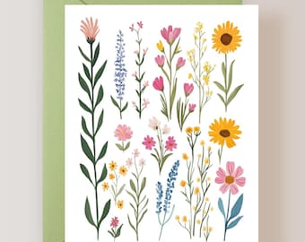 Set of 3 Floral Greeting Cards with Envelopes, Blank Greeting Cards, Blank Floral Cards - (FPSBG0001)