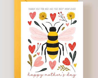 Punny Bee Mother's Day Card for Mom - (FPSMD0035)