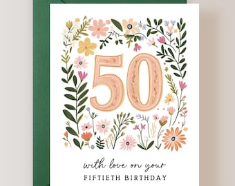 50th Birthday Card, Birthday Card for Her - (FPSBI0019)