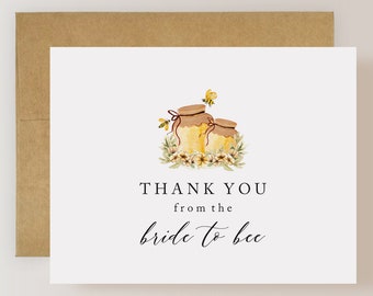 Set of Bee Bridal Shower Thank You Cards with Envelopes (FPS0033TY)