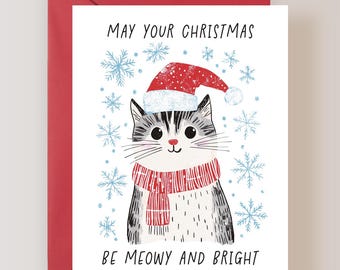 Cute Cat Christmas Card - (FPSCHR0010)