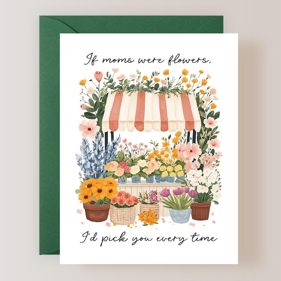 Mom Birthday Card, Mother's Day Card, Floral Card for Mom - (FPSMD0002)