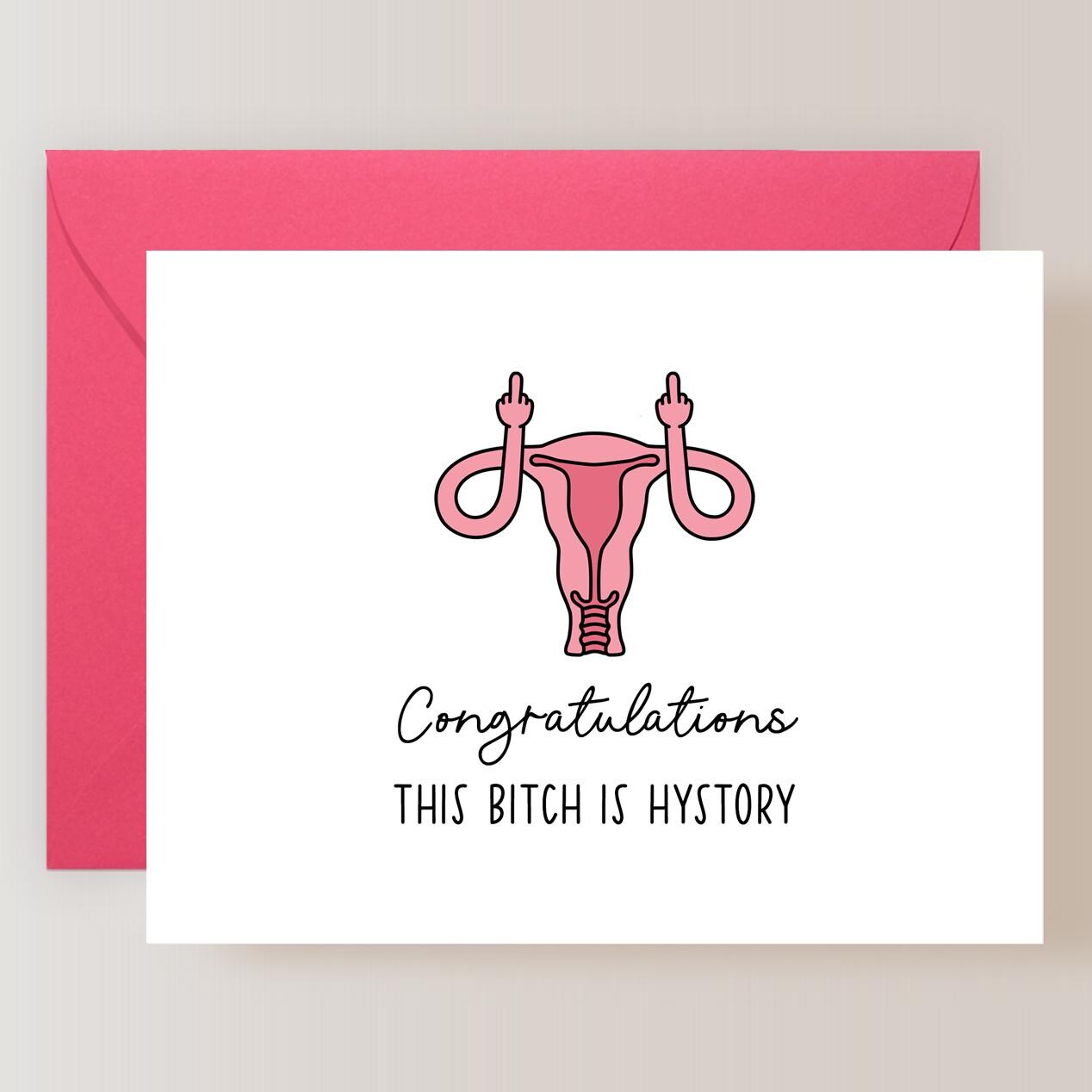 Funny Hysterectomy Card, Uterine Cancer Card, Endometriosis Card, Uterus Card