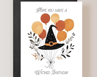 Witch Birthday Card, Halloween Birthday Card - (FPSBI0045)