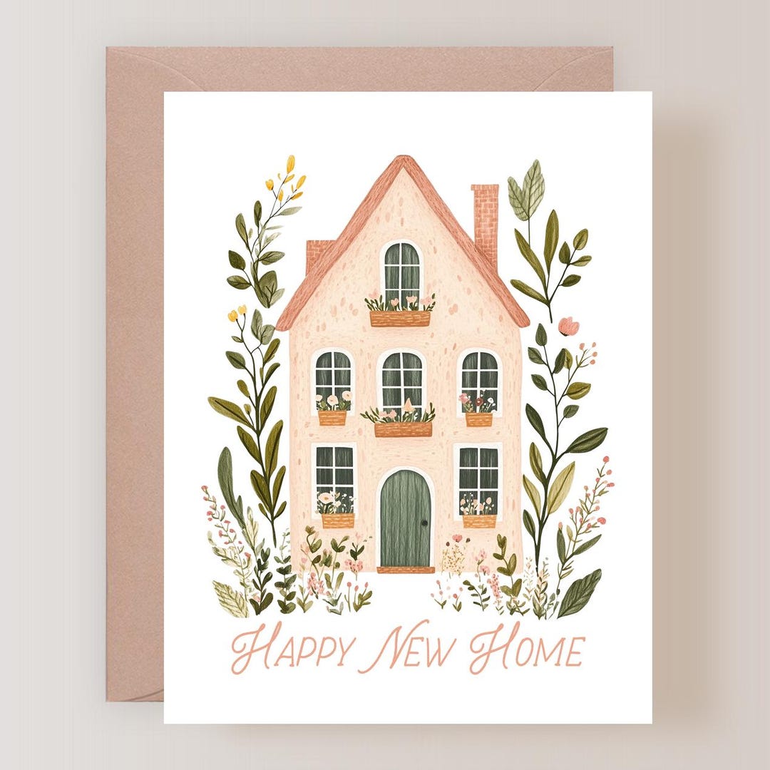 Happy New Home Card, Housewarming Card - (FPSNH0002) - Etsy