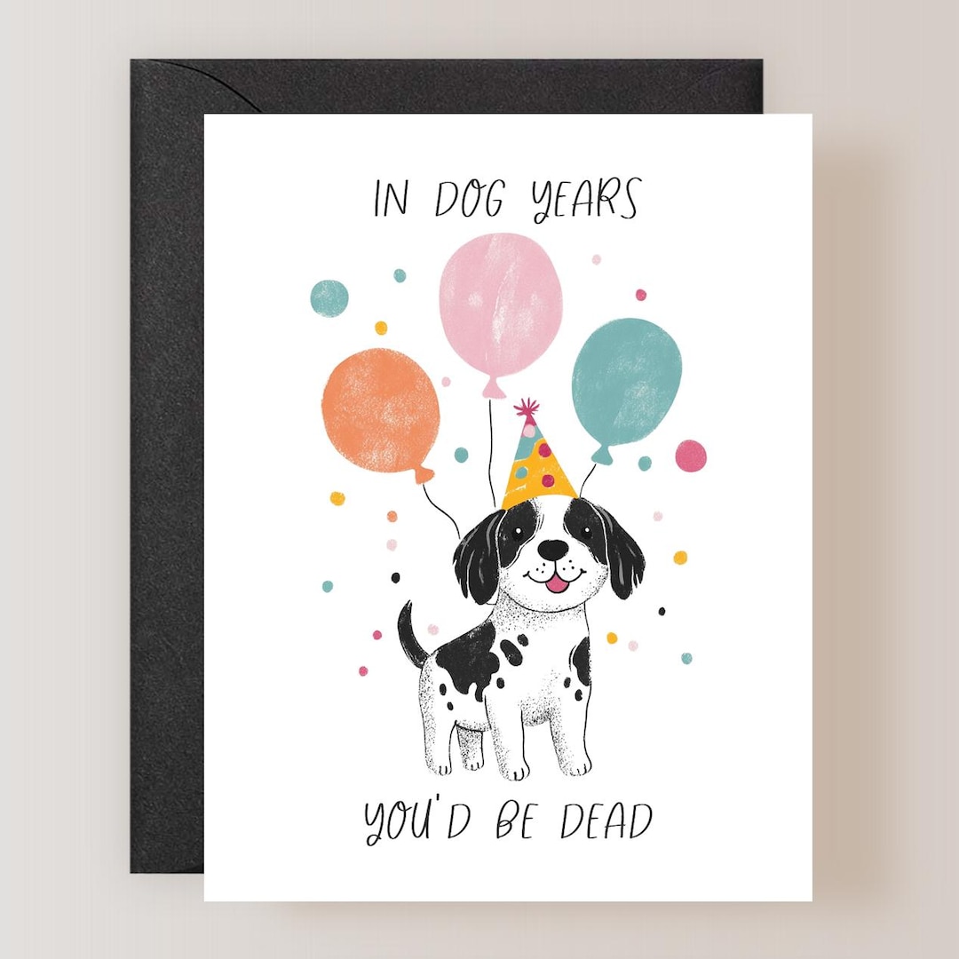 Funny Dog Birthday Card, Birthday Card for Him, Birthday Card for Her ...