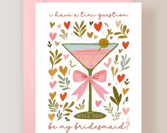 Martini Bridesmaid Proposal Card, Will You Be My Bridesmaid - (FPSBP0011)