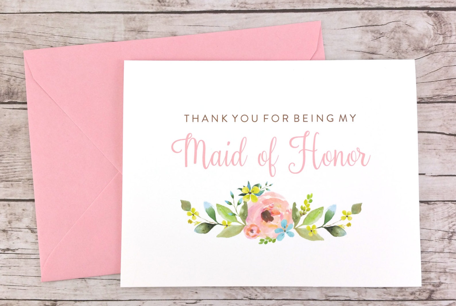 thank you for being my maid of honor card