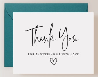 Set of Couples Shower Thank You Cards with Envelopes (FPS0021TY)