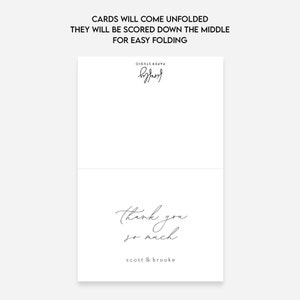 Set of Personalized Wedding Thank You Cards with Envelopes FPS0002TYP image 6