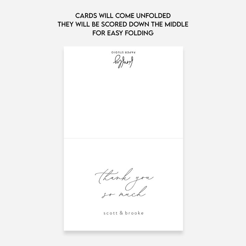 Set of Personalized Wedding Thank You Cards with Envelopes FPS0002TYP image 6