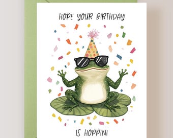 Frog Birthday Card, Funny Frog Card - (FPSBI0057)