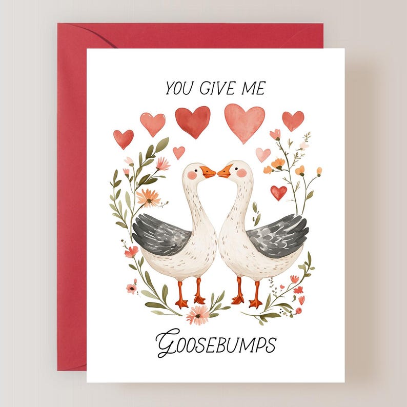 Goose Envelope Love Pun Card, Goose Valentines Day Card, Anniversary Card - (FPSVD0013 ...