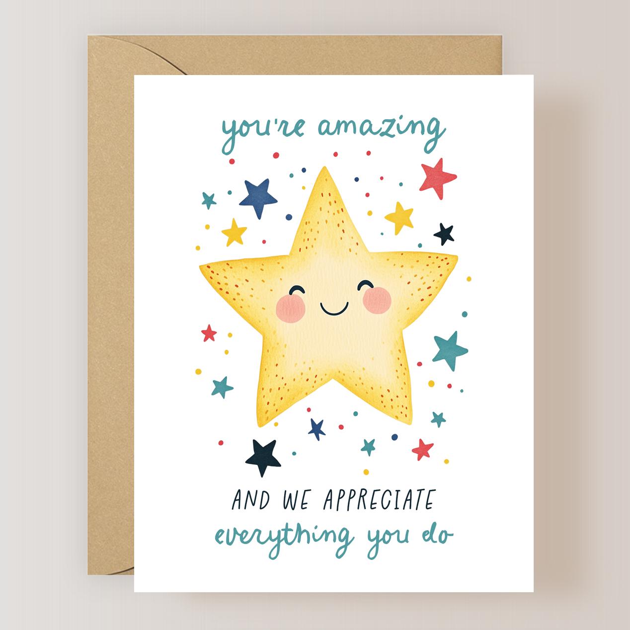 Employee Appreciation Card, Staff Appreciation Card, Employee Thank You Card - (FPSEN0002)