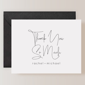 Set of Personalized Wedding Thank You Cards with Envelopes (FPS0005TYP)