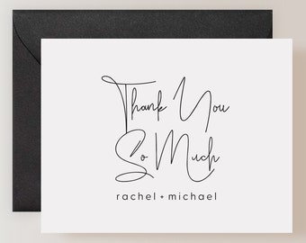 Set of Personalized Wedding Thank You Cards with Envelopes (FPS0005TYP)