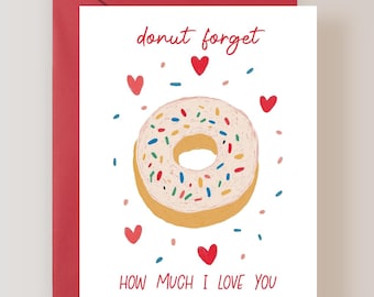 Punny Donut Love Card for Valentine's Day, Anniversary - (FPSVD0044)