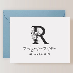 Set of Personalized Couples Shower Thank You Cards with Envelopes (FPS0029TYP)