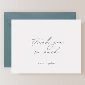 Set of Personalized Wedding Thank You Cards with Envelopes (FPS0002TYP)