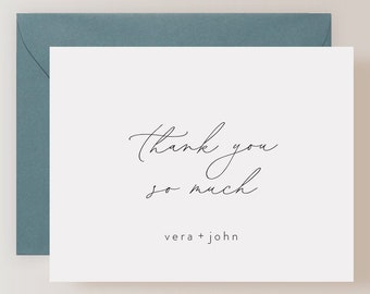 Set of Personalized Wedding Thank You Cards with Envelopes (FPS0002TYP)