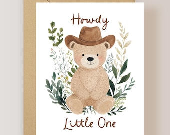 New Baby Card, Cowboy Baby Shower Card - (FPSNB0006)