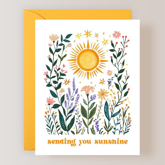Sending You Sunshine Card, Encouragement Card, Thinking of You Card - (FPSSYM0006)