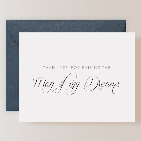 Thank You For Raising the Man of My Dreams Card, In Law Card Wedding Day - (FPS0058)