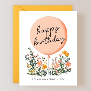 Niece Birthday Card, Floral Happy Birthday Card for Niece - (FPSBI0022)