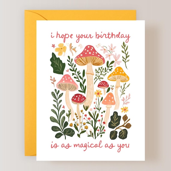 Mushroom Birthday Card, Magical Birthday Card - (FPSBI0023)