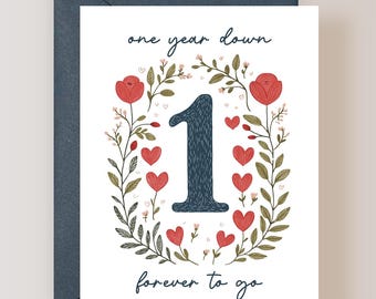 1 Year Anniversary Card, For Husband, For Wife - (FPSANN0009)