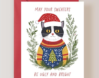 Funny Cat Christmas Card - (FPSCHR0018)