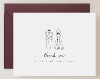 Set of Couples Shower Thank You Cards with Envelopes (FPS0026TY-1)