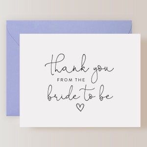Set of Bridal Shower Thank You Cards with Envelopes FPS0014TY image 1