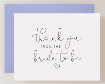 Set of Bridal Shower Thank You Cards with Envelopes (FPS0014TY)