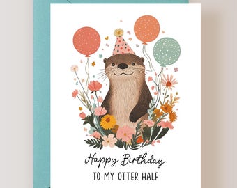 Otter Birthday Card, Punny Birthday Card - (FPSBI0018)