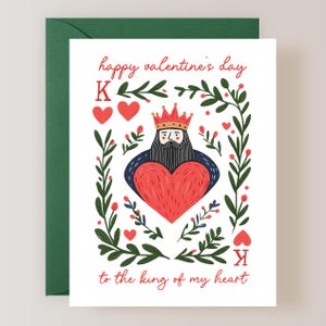 Husband Valentine&#39;s Day Card, King of My Heart Card, Valentines Day Card for Him - (FPSVD0023)