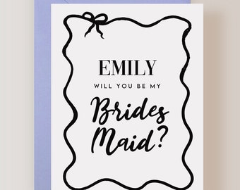 Bridesmaid Proposal Card, Will you be my Bridesmaid Card, Maid of Honor Proposal Card