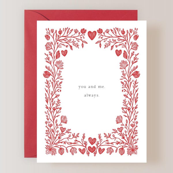 You and Me Always, Anniversary Card, Love Card, Valentines Day Card - (FPSVD0017)