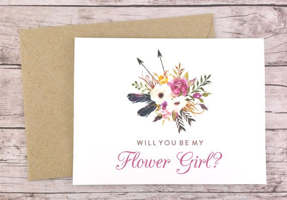 FPS0024 Flower Girl Proposal Card Will You Be My Flower Girl Card
