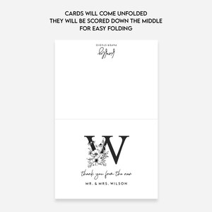 Set of Personalized Wedding Thank You Cards With Envelopes (FPS0032TYP ...