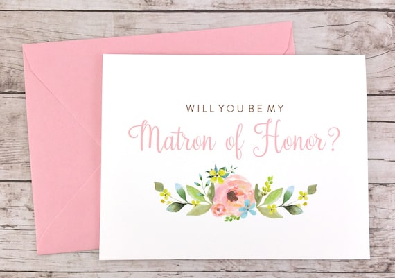 Will You Be My Matron of Honor Card Matron of Honor Proposal Card FPS0050