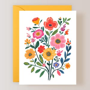 Set of 3 Floral Greeting Cards with Envelopes, Blank Greeting Cards, Blank Floral Cards - (FPSBG0009)