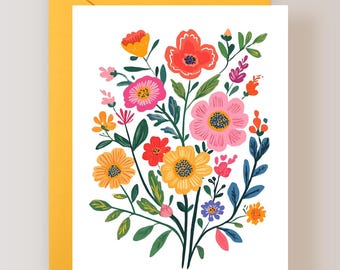 Set of 3 Floral Greeting Cards with Envelopes, Blank Greeting Cards, Blank Floral Cards - (FPSBG0009)