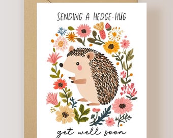 Hedgehog Get Well Soon Card - (FPSGW0011)